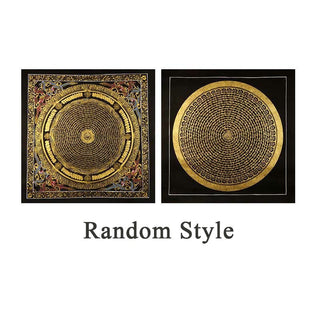 Buddha Gift Tibetan Thangka Painting Om Mani Padme Hum Dragon Phoenix Scripture Handmade Decoration(Random Style)