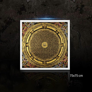 Buddha Gift Tibetan Thangka Painting Om Mani Padme Hum Dragon Phoenix Scripture Handmade Decoration(Random Style)