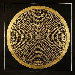 Buddha Gift Tibetan Thangka Painting Om Mani Padme Hum Dragon Phoenix Scripture Handmade Decoration(Random Style)