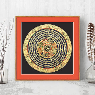 Buddha Gift Tibetan Thangka Painting Six True Words Scripture Handmade Decoration Blind Box(Random Style)