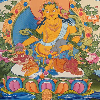 Buddha Gift Tibetan Thangka Painting Yellow God of Wealth Green Tara Avalokitesvara Handmade Decoration Blind Box(Random Style)