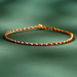 Buddha Gift Colorful Rope Luck Coin Bead Abundance Extra Thin Braided Bracelet