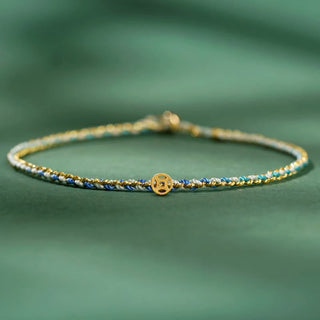 Buddha Gift Colorful Rope Luck Coin Bead Abundance Extra Thin Braided Bracelet