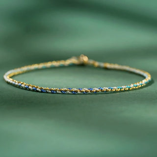 Buddha Gift Colorful Rope Luck Coin Bead Abundance Extra Thin Braided Bracelet