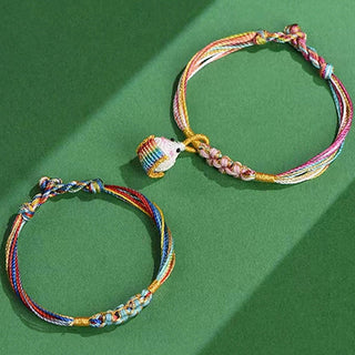 Buddha Gift Colorful Rope Peach Blossom Knot Zongzi Braided Bracelet