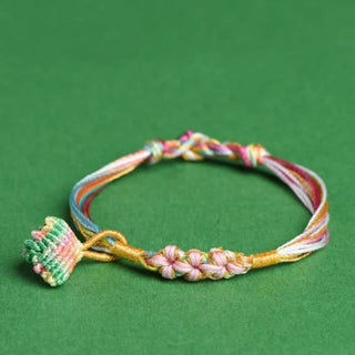 Buddha Gift Colorful Rope Peach Blossom Knot Zongzi Braided Bracelet