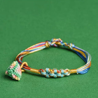 Buddha Gift Colorful Rope Peach Blossom Knot Zongzi Braided Bracelet