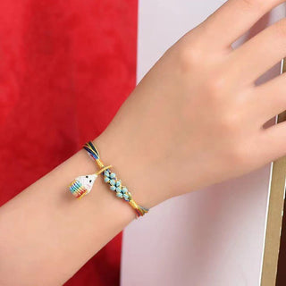 Buddha Gift Colorful Rope Peach Blossom Knot Zongzi Braided Bracelet