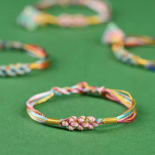 Buddha Gift Colorful Rope Peach Blossom Knot Zongzi Braided Bracelet