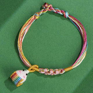 Buddha Gift Colorful Rope Peach Blossom Knot Zongzi Braided Bracelet