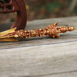 Buddha Gift Handmade Small Nepal Vajra Dorje Strength Copper Metal Decoration