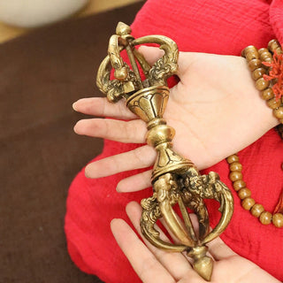 Buddha Gift Handmade Nepal Vajra Dorje Spiritual Power Copper Metal Home Decoration