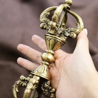 Buddha Gift Handmade Nepal Vajra Dorje Spiritual Power Copper Metal Home Decoration