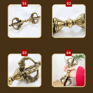 Buddha Gift Handmade Nepal Vajra Dorje Spiritual Power Copper Metal Home Decoration