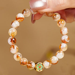 Buddha Gift 999 Sterling Silver Om Mani Padme Hum Citrine Protection Bracelet