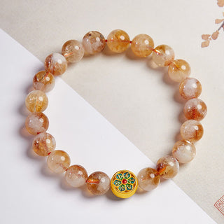 Buddha Gift 999 Sterling Silver Om Mani Padme Hum Citrine Protection Bracelet