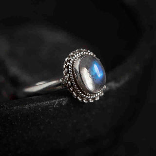 Buddha Gift 925 Sterling Silver Natural Moonstone Positive Ring