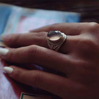 Buddha Gift 925 Sterling Silver Handmade Natural Rose Quartz Loving Energy Adjustable Ring