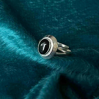 Buddha Gift 925 Sterling Silver Handmade Black Onyx Fortune Adjustable Ring