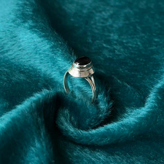 Buddha Gift 925 Sterling Silver Handmade Black Onyx Fortune Adjustable Ring