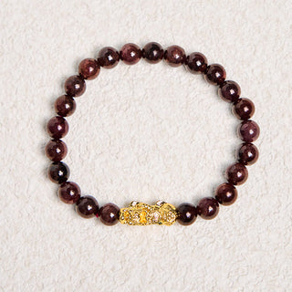 Buddha Gift Natural Garnet Beads PiXiu Protection Bracelet