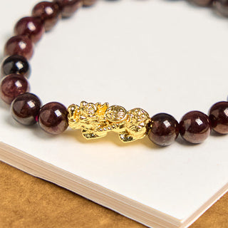 Buddha Gift Natural Garnet Beads PiXiu Protection Bracelet