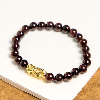 Buddha Gift Natural Garnet Beads PiXiu Protection Bracelet