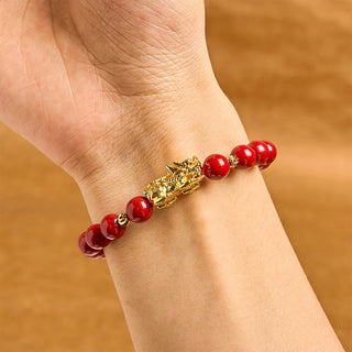 Buddha Gift Cinnabar PiXiu Calm Blessing Bracelet