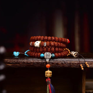 Buddha Gift 108 Beads Rudraksha Bodhi Seed Wealth Tassel Mala