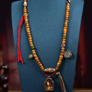 Buddha Gift Tibetan 108 Beads Camel Bone Luck Tassel Mala