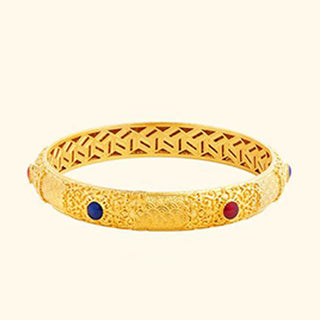 Buddha Gift 925 Sterling Silver Golden Auspicious Clouds Hollow Design Protection Bracelet Bangle 2.20 IN (56 MM)