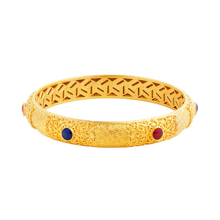 Buddha Gift 925 Sterling Silver Golden Auspicious Clouds Hollow Design Protection Bracelet Bangle 2.20 IN (56 MM)