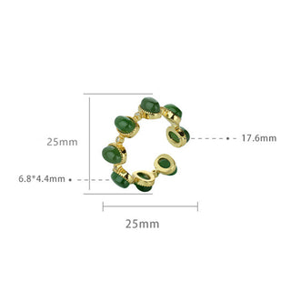 Buddha Gift 925 Sterling Silver Hetian Cyan Jade Beads Healing Adjustable Ring