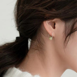 Buddha Gift 925 Sterling Silver Hetian Jade Bead Luck Earrings