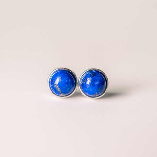 Buddha Gift Vintage 925 Sterling Silver Lazurite Balance Earrings