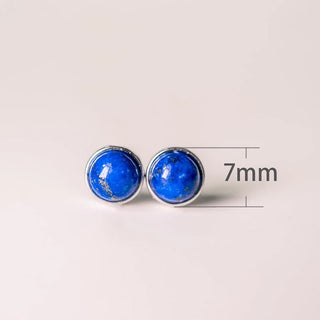 Buddha Gift Vintage 925 Sterling Silver Lazurite Balance Earrings