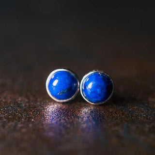 Buddha Gift Vintage 925 Sterling Silver Lazurite Balance Earrings