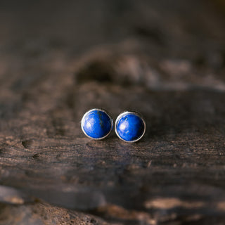 Buddha Gift Vintage 925 Sterling Silver Lazurite Balance Earrings