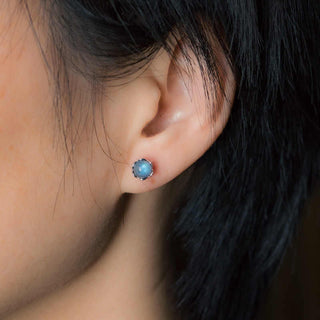 Buddha Gift 925 Sterling Silver Moonstone Positive Earrings