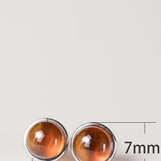 Buddha Gift 925 Sterling Silver Garnet Protection Earrings
