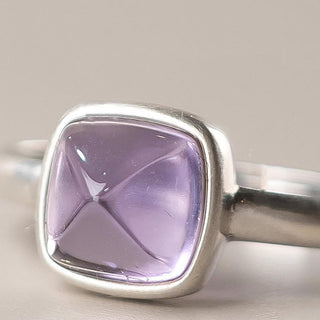 Buddha Gift Natural 925 Sterling Silver Amethyst Adjustable Balance Ring