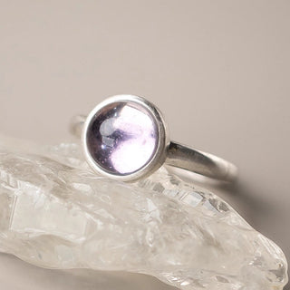 Buddha Gift Natural 925 Sterling Silver Amethyst Adjustable Balance Ring