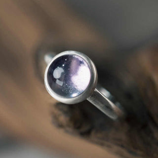 Buddha Gift Natural 925 Sterling Silver Amethyst Adjustable Balance Ring
