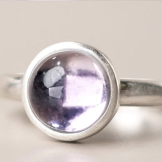 Buddha Gift Natural 925 Sterling Silver Amethyst Adjustable Balance Ring