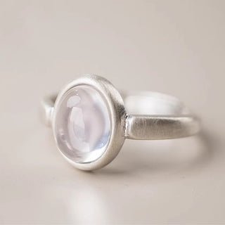 Buddha Gift Natural 925 Sterling Silver Pink Crystal Adjustable Warmth Ring