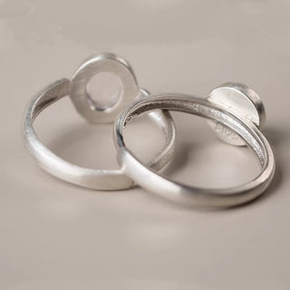 Buddha Gift Natural 925 Sterling Silver Pink Crystal Adjustable Warmth Ring