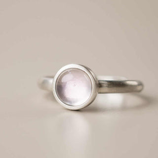 Buddha Gift Natural 925 Sterling Silver Pink Crystal Adjustable Warmth Ring