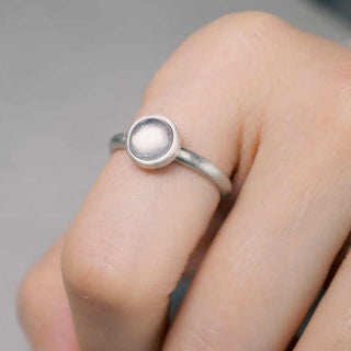 Buddha Gift Natural 925 Sterling Silver Pink Crystal Adjustable Warmth Ring