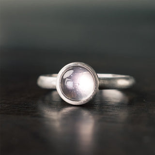 Buddha Gift Natural 925 Sterling Silver Pink Crystal Adjustable Warmth Ring