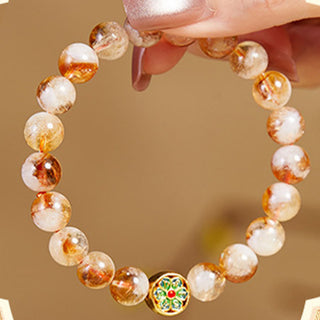 Buddha Gift 999 Sterling Silver Citrine Om Mani Padme Hum Protection Bracelet